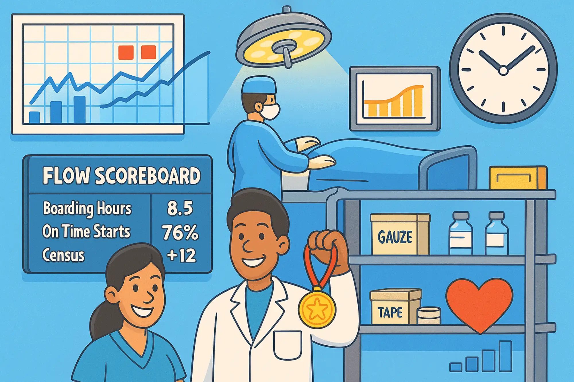 healthcare flow scoreboard